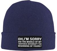 Bonnet Beanie Oh, Pardon, Est-Ce Que J'Ai Interrompu Ma Phrase ? Chapeau d'hiver Confortable Bonnets Tricoté Unisexe Knit Beanies pour Quotidienne Sport Hiver