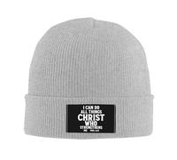 Bonnet Beanie Philippiens 4:13 Verset Christianisme Dons Foi Religieux Bonnet d'hiver Confortable Classics Basic Beanie Extensible Bonnets en Tricot pour Hiver Quotidienne Sport
