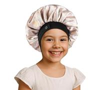 Bonnet bébé, bonnet en satin de soie douce pour filles garçons, bonnet de couchage réglable double couche pour enfants en bas âge cheveux bouclés naturels