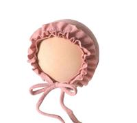 Bonnet bébé en dentelle plissée noué avec corde pour nouveau-né de 0 à 2 mois, photographie professionnelle et familiale, accessoires pour nouveau-nés, séance photo