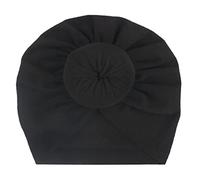 Bonnet Bebe Fille 2 Ans - Toddler Infant Baby Boys Girls Cap Solid Noué Élastiques Turban Hat (Black One Size)