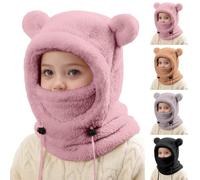 Bonnet Bebe Fille, Cagoule Enfant Fille Garcon Polaire 3-10 Ans Laine Bonnet Cagoules Bonnets Chaude Ski Tour De Cou Chapeau Cape Hiver Ajustable d'oreilles Écharpe Chaud