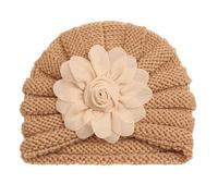 Bonnet Bebe Garcon - Bonnet d'hiver en Tricot pour Bébé Uni Doux Et Chaud Idéal par Temps Froid Joli Motif Floral pour Les Bébés De La Naissance À 3 Ans (Coffee 0-36 Months)