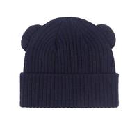 Bonnet Bébé Naissance - Bonnet d'hiver Extensible en Maille Douce pour Bébé Garçon Et Fille Orné d'un Adorable Ourson Idéal pour Les Bébés Et Les Nouveau-Nés par Temps Froid (Black 0-3 Years)