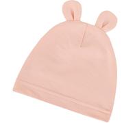 Bonnet bébé ourson bambou uni - 3 rose