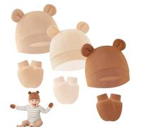 Bonnet Bebe pour Naissance, 6 pièces Bonnet pour Naissance Garcon, Moufle Bebe pour Naissa nce, Bon Net Bebe, Bon Net De pour Naissan ce Et Moufles, Convient aux bé bés de 0 à 6 Mois, Taille Unique.