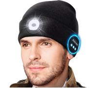 Bonnet Bluetooth avec LED - Cadeau Homme - Original - Hiver - Noir - 3-en-1