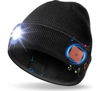 Bonnet Bluetooth Avec Led Lampe, Idée Cadeau Homme Bonnet Bluetooth Lampe Frontale Rechargable Cadeau Noël Original Bonnet Led Bluetooth Avec Écouteur Stéréo Tricoté Hiver Chaud Pour Homme Femme