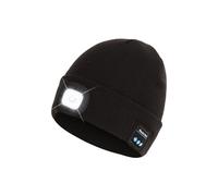 Bonnet Bluetooth avec lumière, lampe frontale avec écouteurs et micro haut-parleur intégré, cadeau pour homme, femme, adolescent, café, taille unique