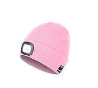 Bonnet Bluetooth avec lumière, lampe frontale avec écouteurs et micro haut-parleur intégré, cadeau pour homme, femme, adolescent, rose, taille unique