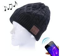 Bonnet Bluetooth Tricoté Chaud Avec Micro Pour Musique Et Appels En Hiver Noir YONIS
