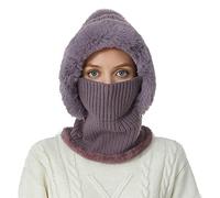 Bonnet Cachemire Femme, Bonnet Femme avec Col IntéGré Mode Confortable Et Chaud pour ProtéGer Les Oreilles en Hiver Polyvalent pour Tous Les Jours