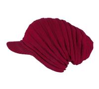 Bonnet Casquette Rasta Rouge Bordeaux en Laine Fashion Kift - Taille Unique - Rouge