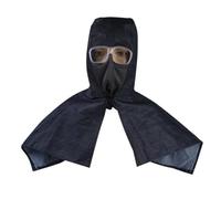Bonnet Châle de Protection Lunettes, Denim Noir, Travail | Couverture Intégrale, Respirabilité, Usage Industrie et Cosmétique, Accessoires Inclus
