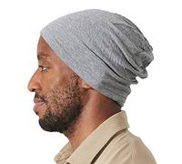 Bonnet Chapeau Homme en Coton Bio - Beanie Femme Chimio en Tricot Tombant Chaud Toutes Saisons Made in Japan Large Gris Clair