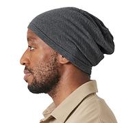 Bonnet Chapeau Homme en Coton Bio - Beanie Femme Chimio en Tricot Tombant Chaud Toutes Saisons Made in Japan Large Gris Foncé