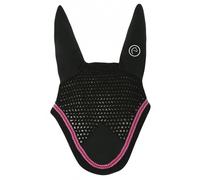 Bonnet Chasse-Mouches Equithème "Infinity" - Couleur : Noir/Framboise, Taille : Cheval