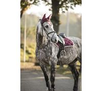 Bonnet Chasse-Mouches Lami-Cell "Elegance" - Couleur : Bordeaux Champagne, Taille : Cheval