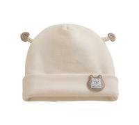 Bonnet chaud d'hiver confortable pour nouveau-né Beau chapeau pour bébé avec motif animal de dessin animé respirant 0-3 mois enfant fœtal casquette enfants chapeau d'hiver, Ours beige, taille unique