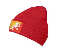 Bonnet Chaud Tricoté À Imprimé Bhoutan Drapeau sans Bords Repliable Décontracté Pliable Ski Running Beanie Élastique Doux Confortable Taille Unique Unisexe Sport Extérieur Anti Vent Froid