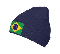 Bonnet Chaud Tricoté À Imprimé Brésil Drapeau sans Bords Repliable Extérieur Anti Vent Unisexe Ski Running Beanie Élastique Doux Confortable Anti Vent Vélo Plage Multi Usage