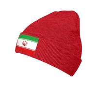 Bonnet Chaud Tricoté À Imprimé L'Iran Drapeau sans Bords Repliable Extérieur Anti Vent Unisexe Ski Running Beanie Élastique Doux Confortable Anti Vent Vélo Plage Multi Usage