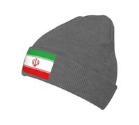 Bonnet Chaud Tricoté À Imprimé L'Iran Drapeau sans Bords Repliable Extérieur Anti Vent Unisexe Ski Running Beanie Élastique Doux Confortable Anti Vent Vélo Plage Multi Usage