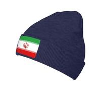 Bonnet Chaud Tricoté À Imprimé L'Iran Drapeau sans Bords Repliable Extérieur Anti Vent Unisexe Ski Running Beanie Élastique Doux Confortable Anti Vent Vélo Plage Multi Usage