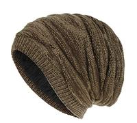 Bonnet chaud tricoté en coton pour homme, kaki, Taille unique