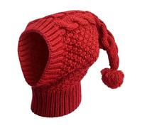 Bonnet chaud tricoté pour chien - Chapeau d'hiver doux pour chien | Vêtement mignon pour animal de compagnie Protection du cou et de la tête Chapeau en tricot avec cache-oreilles attaché pour le