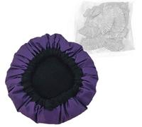 Bonnet Chauffant 100% Naturel aux Graines de Lin avec 10 Bonnets de Douche Jetables, Bonnet Chauffant Cheveux Micro Onde, Bonnet Soin Cheveux Sans Fil pour Tous Types et Textures de Cheveux (Violet)