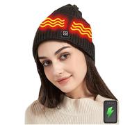 Bonnet Chauffant avec Batterie 4000mAh - Bonnet Électrique pour Hommes & Femmes, 3 Niveaux de Chauffage, Idéal pour Hiver, Ski, Randonnée et Activités Extérieures