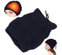 Bonnet Chauffant USB, Bonnet Chauffant électrique Bonnet de USB Bonnet Tricoté à Double Usage Chapeau Chauffant Chaud Écharpe à Boucle Circulaire pour Femme