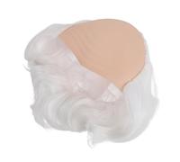 Bonnet Chauve Blanc Postiche de Grand-père, Cheveux Latéraux | Accessoire de Déguisement Drôle, Fibre Haute Température, pour Adultes, Scène Scolaire Cent Jours, Théâtre