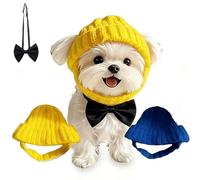 Bonnet Chien Rouge à Oreillettes, Chapeau d'hiver Chaud, Cache-Cou Tissé avec Trous pour Oreilles, Accessoire Festif Cadeau pour Chien(E)