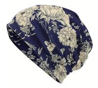 Bonnet chimio en jersey, turban, écharpe doublée en polaire douce pour enfants PETITE, Bleu marine., One Size-S