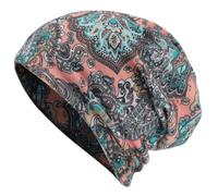 Bonnet chimio en jersey, turban, écharpe doublée en polaire douce pour enfants PETITE, Pêche Paisley, S