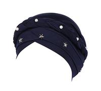 Bonnet Chimio Femme,Chic Chapeau Strass Avec Perle Et Pentagramme Hijab Turban Foulard Cheveux Musulman Headwrap Indienne Bandana Pour Chimiothérapie,Perte De Cheveux Bonnet Pas Cher
