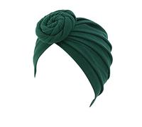 Bonnet Chimio Femme Vert Élégant Turban Chimio Satin Islamique Musulman Stretch Chimio Chapeau pour Le Soin des Cheveux Bonnet Chimio Coton Hijab Chimio Cheveux Wraps Bonnet De Sommeil