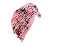 Bonnet chimio pour femme - Turban doux - Bonnet de tête - Alopécie en bambou, Turban rose pâle avec nœud plat sur le devant, taille unique
