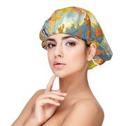 Bonnet coloré en satin d'automne pour dormir, bonnet de sommeil doux double couche en soie pour femme, cheveux longs bouclés naturels tressés