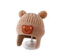 Bonnet Coréen Avec Oreillettes Pour Enfants,Bonnet Bébé,Bonnet Chaud,Bonnet De Protection Des Oreilles,Ours Mignon,Pompon,Garçons,Filles,Automne,Hiver - Type B