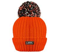 Bonnet côtelé à Pompons d'hiver pour Femme avec Isolation Thermique avancée R40-Taille Unique-Orange
