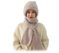 Bonnet coupe-vent avec protection auriculaire intégrée, anti-gel, bonnet épais en tricot, écharpe, chapeau d'hiver chaud tricoté, écharpe d'hiver en velours épais et chaud pour femme, gris, Taille