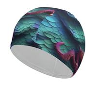 Bonnet de bain 3D en forme d'écailles de dragon magique pour adulte, bonnet de bain en tissu élastique, bonnet de bain confortable pour cheveux longs et courts