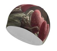 Bonnet de bain à deux cœurs crochetés haute élasticité pour cheveux longs courts et confortables pour réduire la traînée et protéger les cheveux