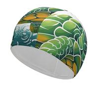 Bonnet de bain à motif de tortue de dessin animé pour adultes, femmes et hommes, chapeau de piscine léger et extensible, bonnet de bain pour piscine, plage, natation, surf, protection des cheveux et