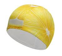 Bonnet de bain à motif tranche de citron, bonnet de bain haute élasticité pour homme et femme, durable, imperméable, garde les cheveux au sec, parfait pour la piscine, la plage, la natation sur les