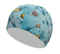 Bonnet de bain abstraction biologie chimie bonnet de bain haute élasticité pour homme et femme durable imperméable garde les cheveux au sec, parfait pour la piscine, la plage, la natation