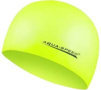 Bonnet de bain AQUA SPEED Bonnet de bain sport Bonnet de natation MEGA Silicone jaune